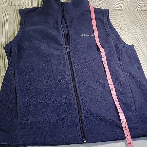 Columbia Navy Blue Full Zip Fleece Vest Mens Size Medium - Picture 5 of 8